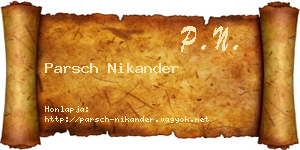 Parsch Nikander névjegykártya
